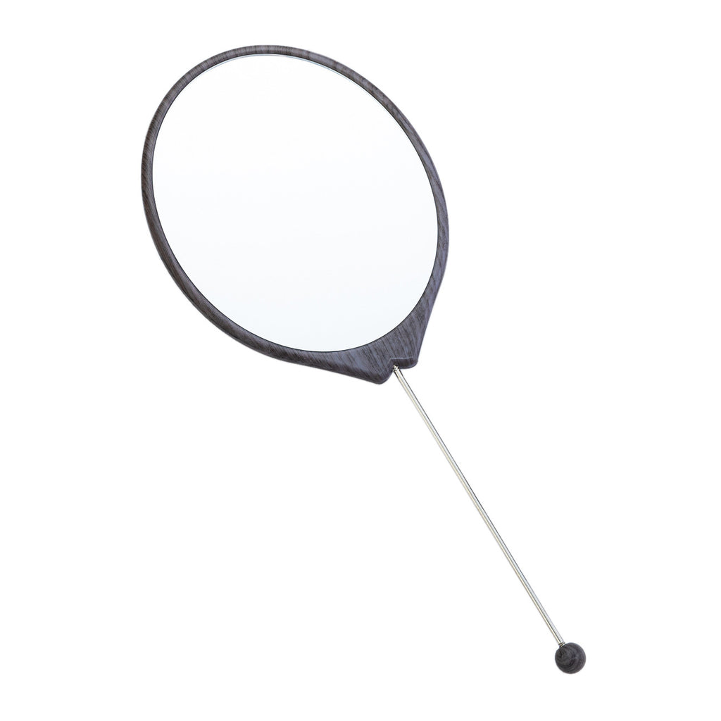 Beadable Plastic Mirrors Oval Wood Pattern
