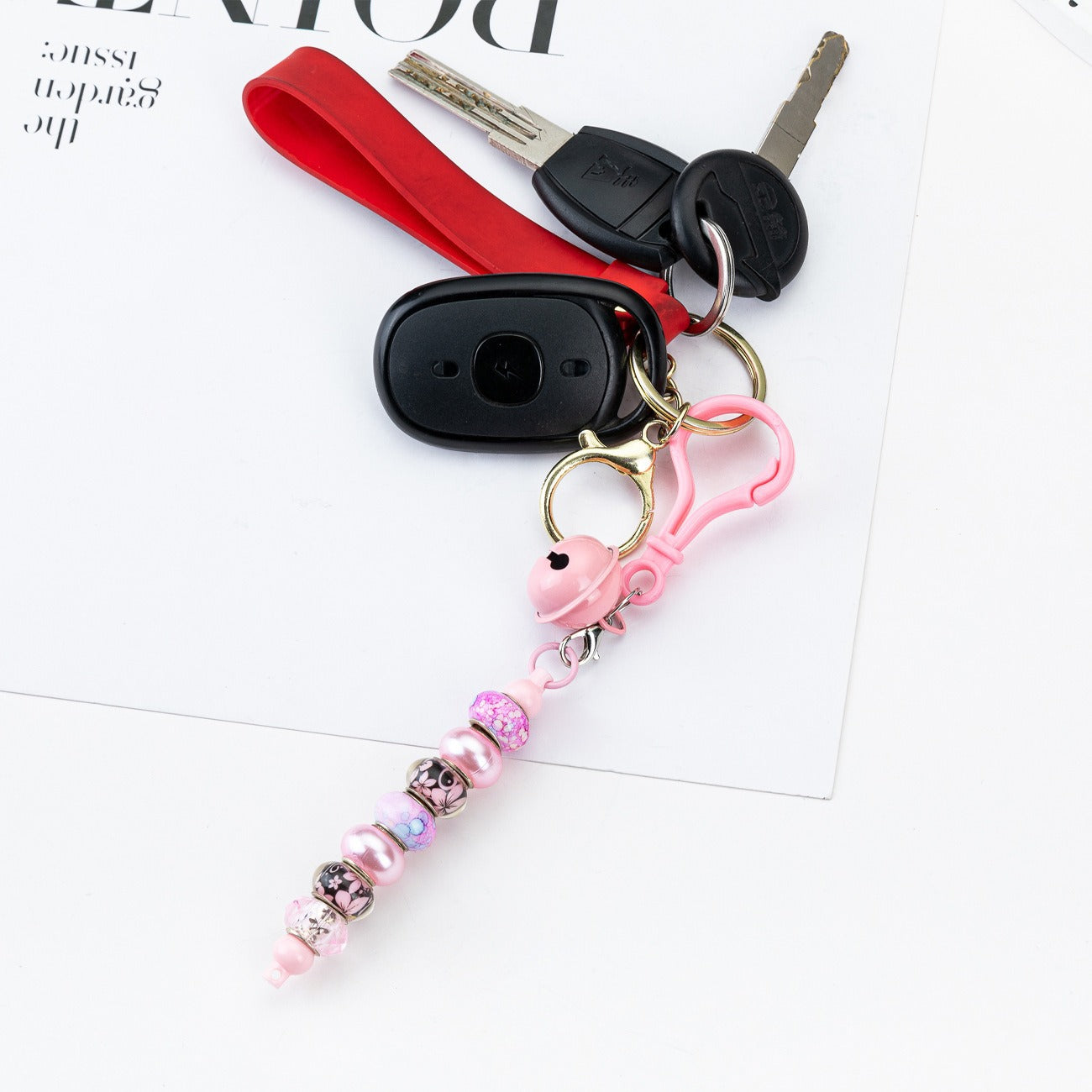Beadable Bar Keychains With Bells