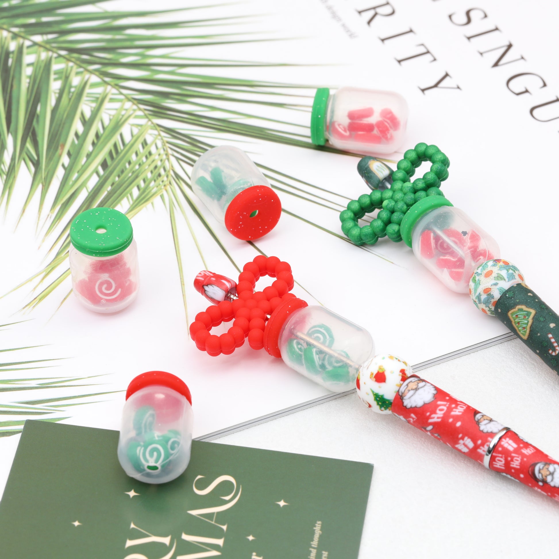 Silicone 3D Christmas Lollipop Focal Beads 20pcs 2
