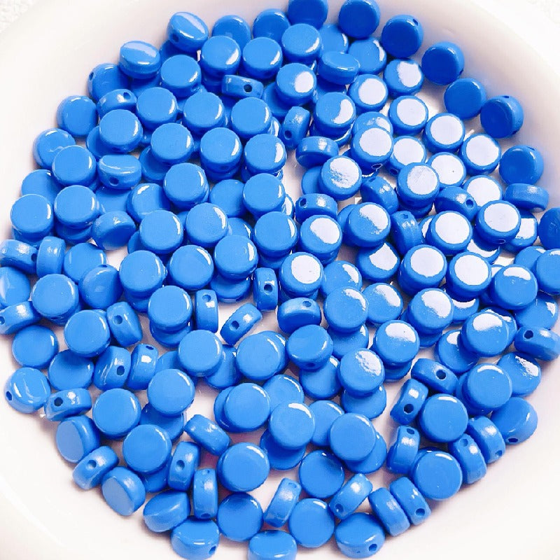 Flat Acrylic Beads 8mm Glossy Colorful Mixed 50pcs 5