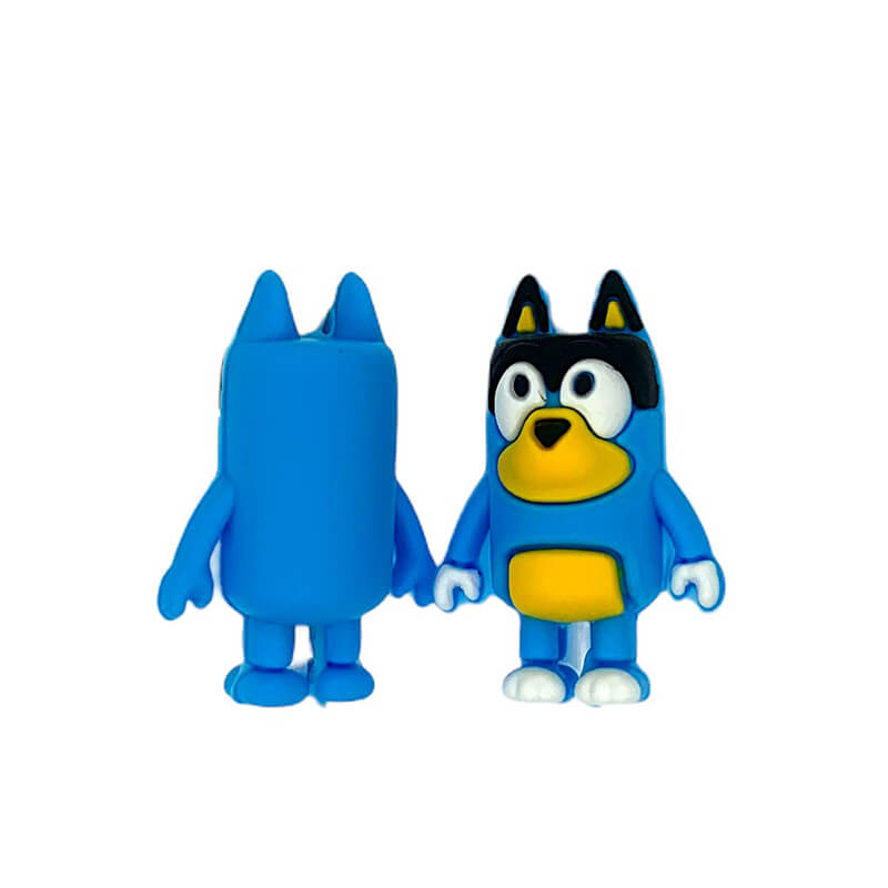 Silicone 3D Focal Beads Bluey Character Front Facing