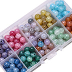 Crackle Round Glass Beads 8mm Imitation Jade Mixed Colors 200pcs 2