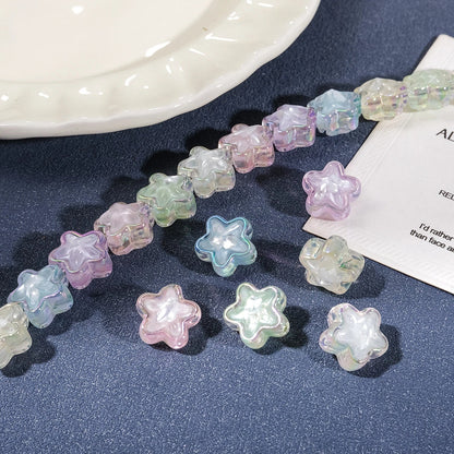 Transparent Iridescent Star Acrylic Beads 13mm 20pcs