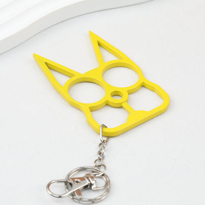 Self Defense Keychain Cat Shape Zinc Alloy Two Finger Grip 2pcs