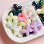 UV Finish Butterfly Acrylic Beads 24x18mm Glossy Mixed 10pcs 3