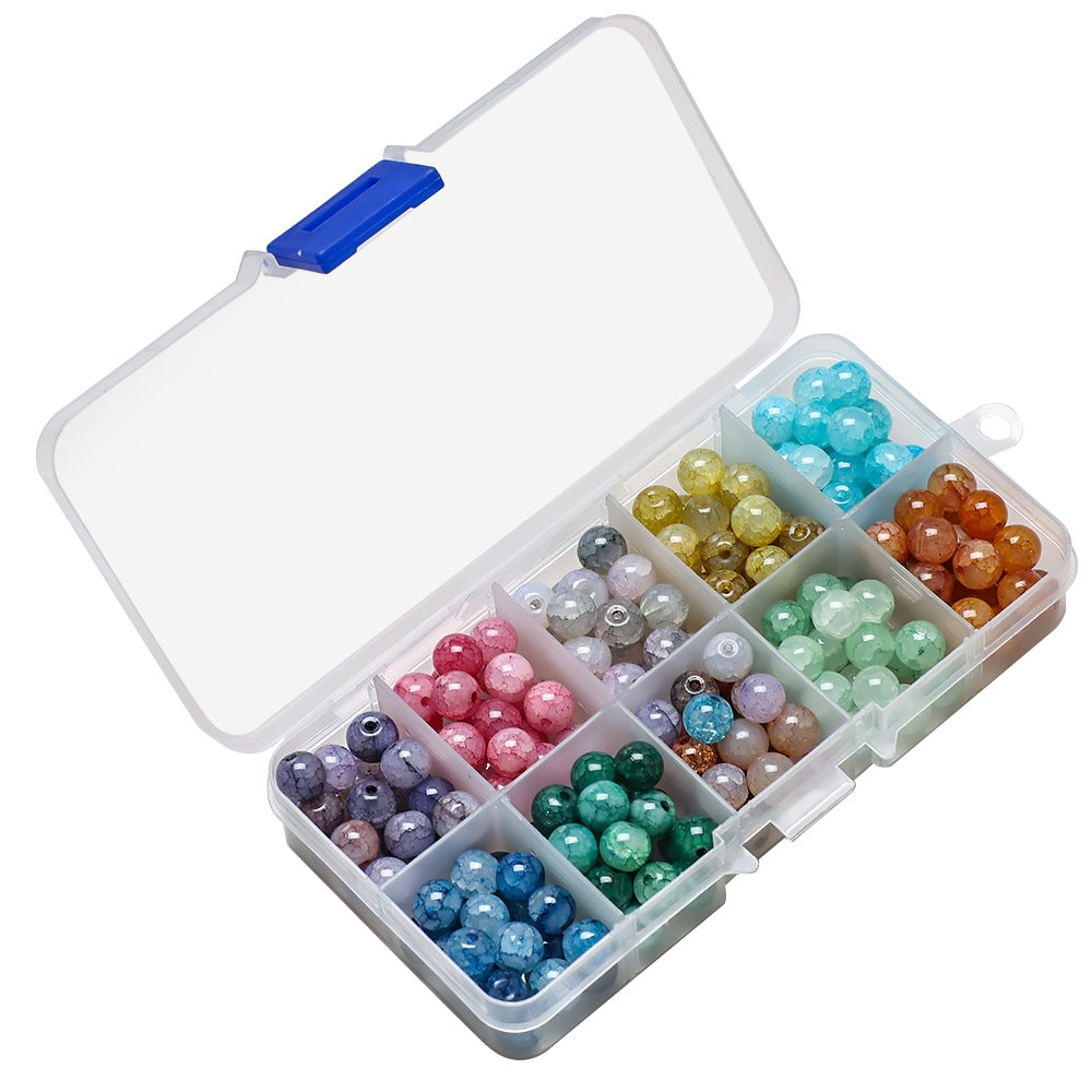 Crackle Round Glass Beads 8mm Imitation Jade Mixed Colors 200pcs 3