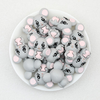 Cute 3D Mouse Silicone Focal Beads 20 pcs 5