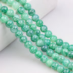 Crackle Round Glass Beads 8mm Multicolor Textured Finish 100pcs 23