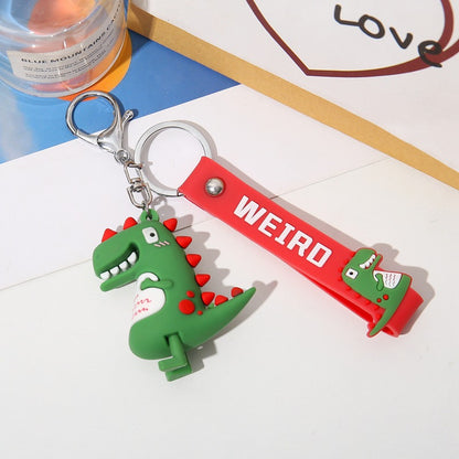 Silicone Dinosaur Couple Keychain Cute Colorful Weird Strap 6