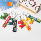 Silicone Dinosaur Couple Keychain Cute Colorful Weird Strap 5
