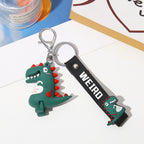 Silicone Dinosaur Couple Keychain Cute Colorful Weird Strap 2