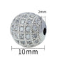 Fancy Zirconia Paved Brass Round Beads 6mm 8mm 10mm 30pcs 6