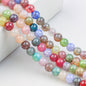 Crackle Round Glass Beads 8mm Multicolor Textured Finish 100pcs 13