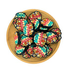 Silicone Focal Beads Dog Mom With Colorful Flower Cluster 20pcs 2