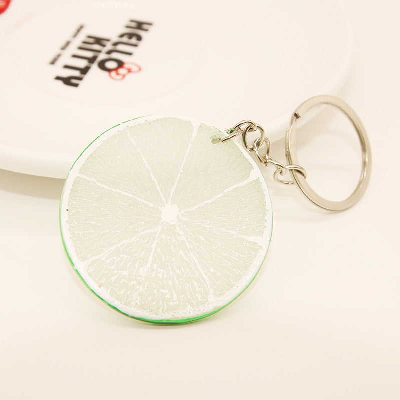 Resin Fruit Keychain Colorful Lemon Sweet Potato Strawberry Charm 9