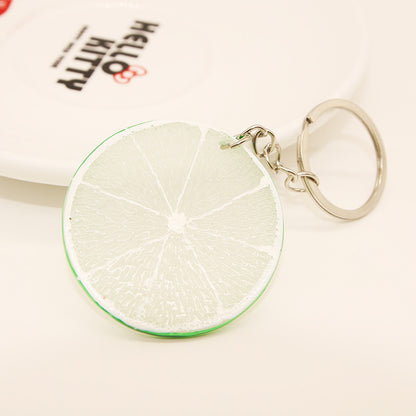 Resin Fruit Keychain Colorful Lemon Sweet Potato Strawberry Charm 9