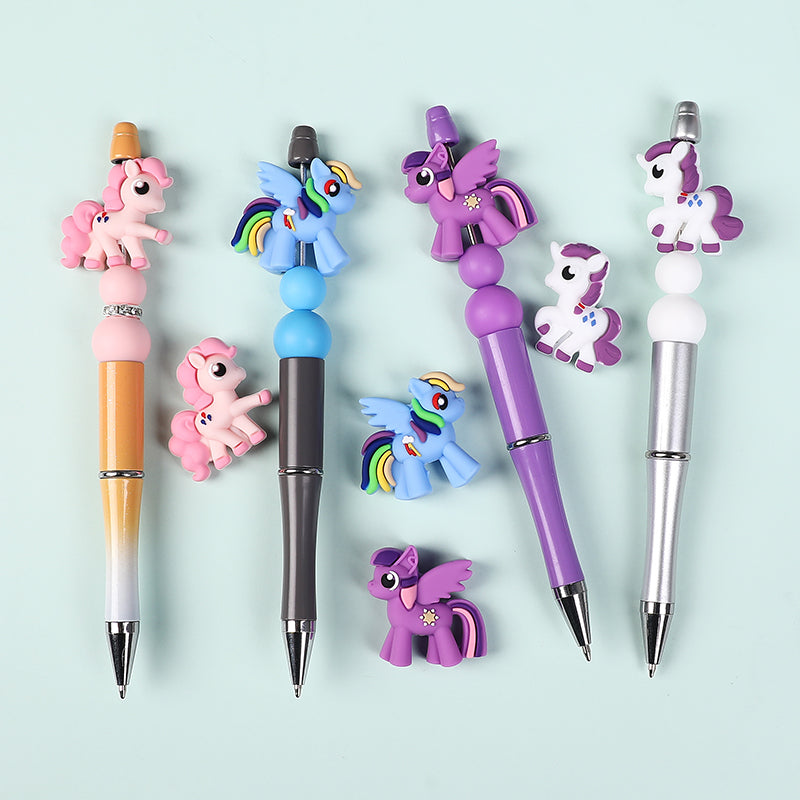 Silicone 3D Focal Beads My Little Pony Front Facing 20pcs 8