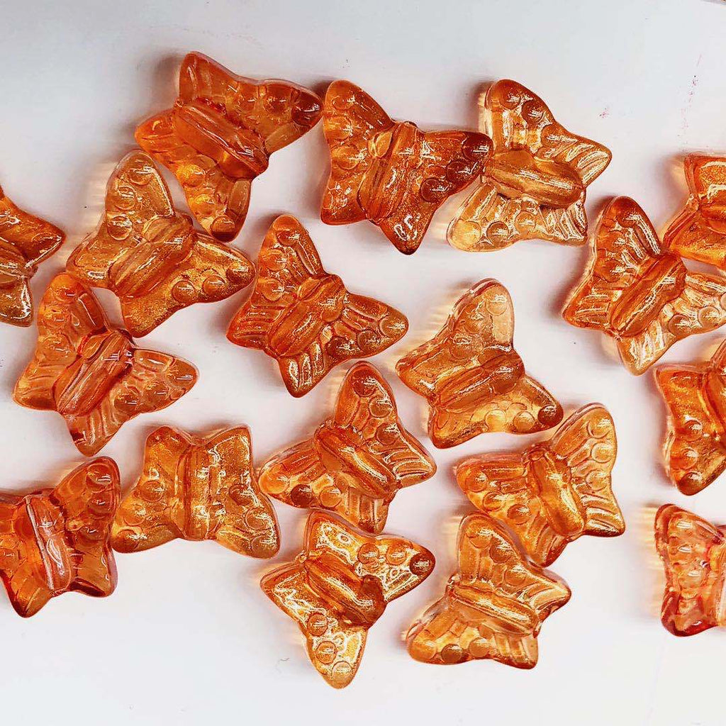 Czech Glass Beads Butterfly 15mm Amethyst Textured Wings 100pcs 5