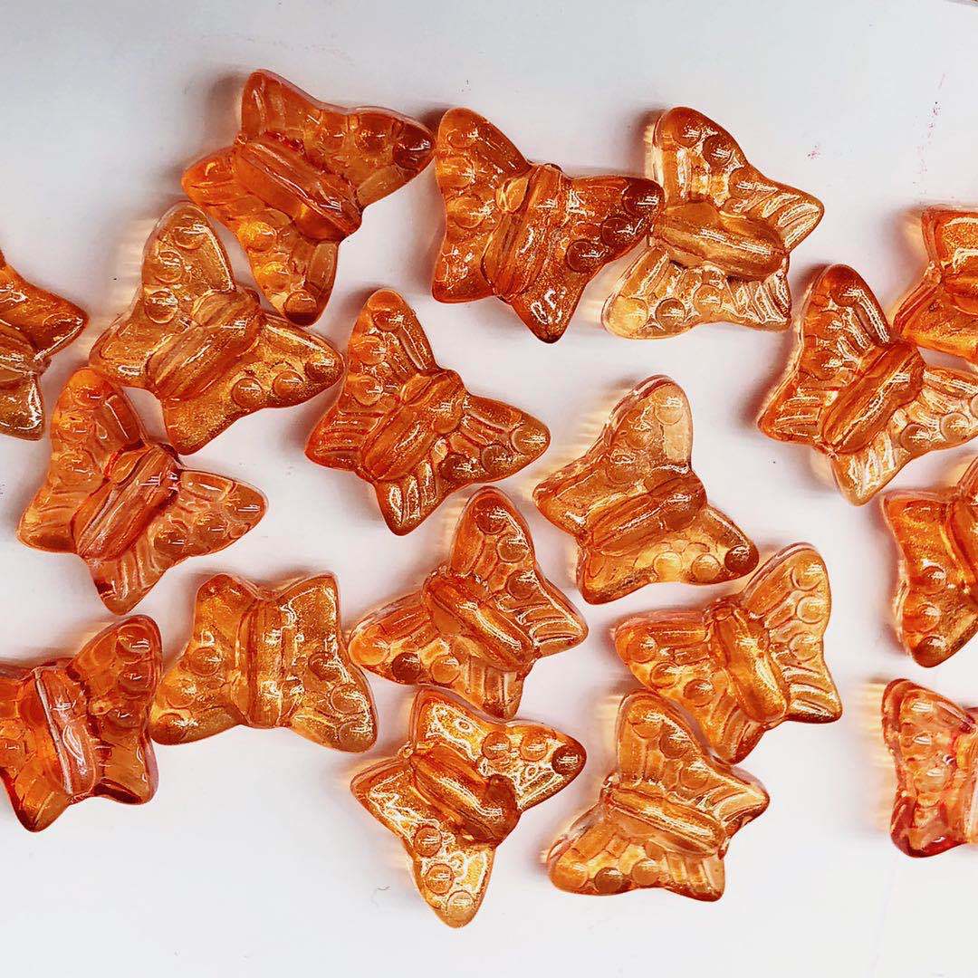 Czech Glass Beads Butterfly 15mm Amethyst Textured Wings 100pcs 5