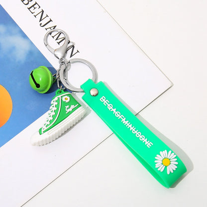 Silicone Shoe Keychain Colorful Sneaker Charm with Daisy Detail 10