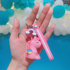 Resin Unicorn Keychain Cartoon Cute Pastel Animal Charm PVC 2