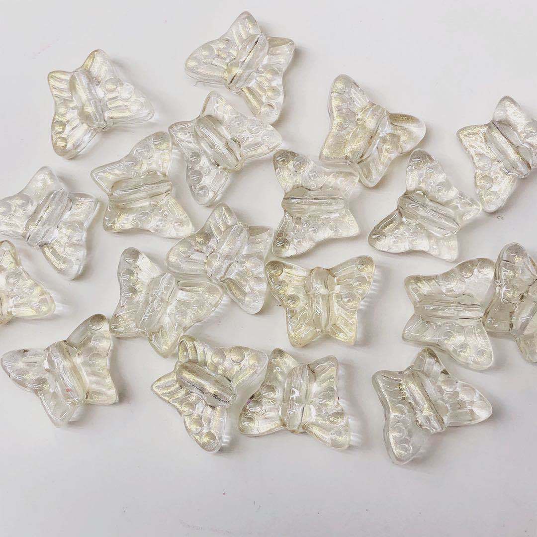 Czech Glass Beads Butterfly 15mm Amethyst Textured Wings 100pcs 10