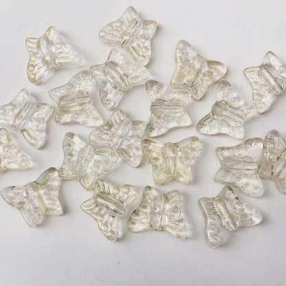Czech Glass Beads Butterfly 15mm Amethyst Textured Wings 100pcs 10