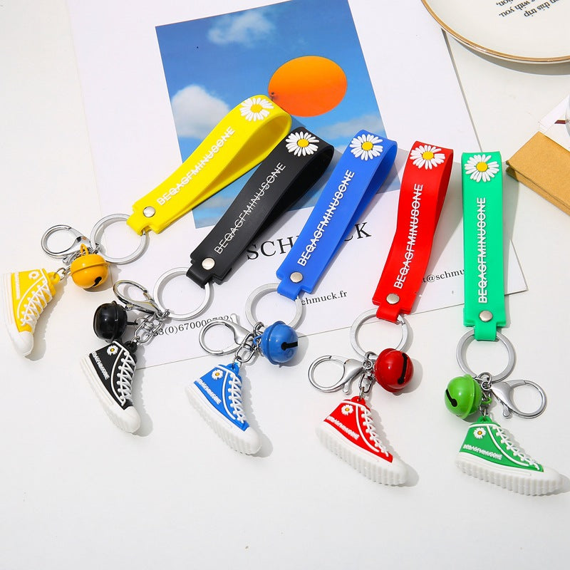 Silicone Shoe Keychain Colorful Sneaker Charm with Daisy Detail 3