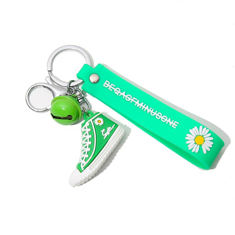 Silicone Shoe Keychain Colorful Sneaker Charm with Daisy Detail 5