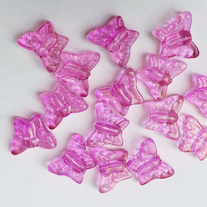Czech Glass Beads Butterfly 15mm Amethyst Textured Wings 100pcs 12