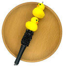 Silicone 3D Focal Beads Little Duck Vibrant Colors Glitter Speckled 9