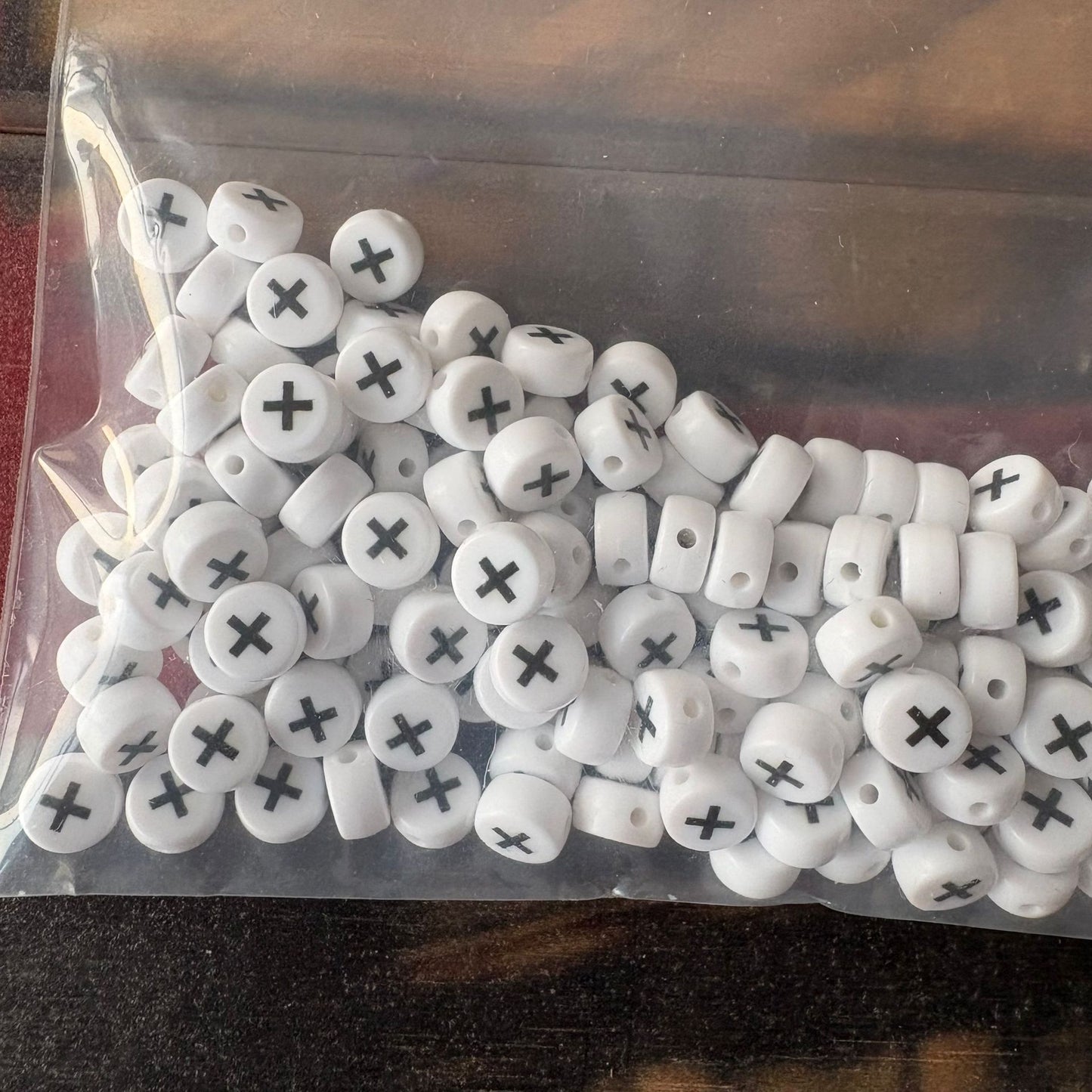Special Character Flat Acrylic Beads 7mm 10pcs per Pack 17