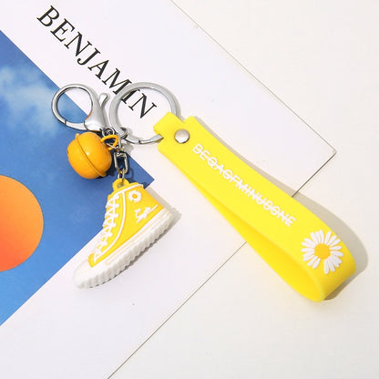 Silicone Shoe Keychain Colorful Sneaker Charm with Daisy Detail 9