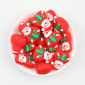 3D Santa Claus silicone focal beads Wholesale, Christmas Design Red Green Gift Details