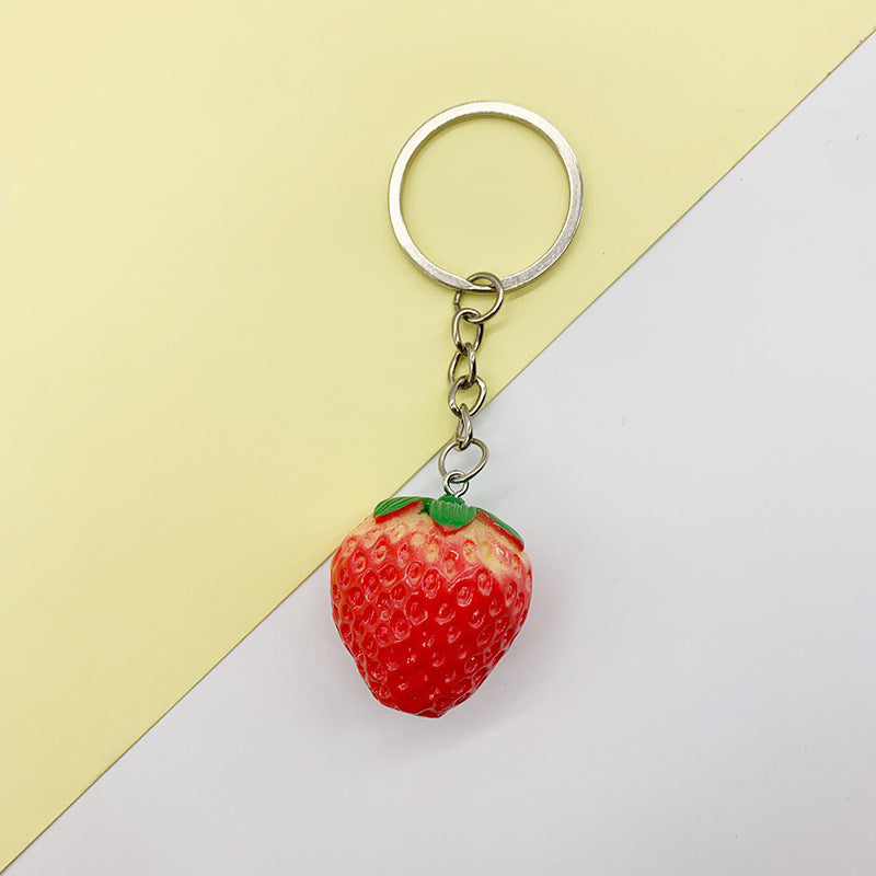 Resin Fruit Keychain Colorful Lemon Sweet Potato Strawberry Charm 8