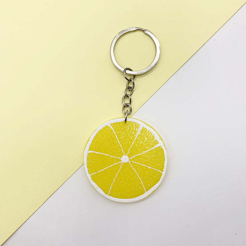 Resin Fruit Keychain Colorful Lemon Sweet Potato Strawberry Charm 6
