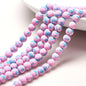 Frosted Round Glass Beads 8mm Neon Splash Pattern 100pcs 7