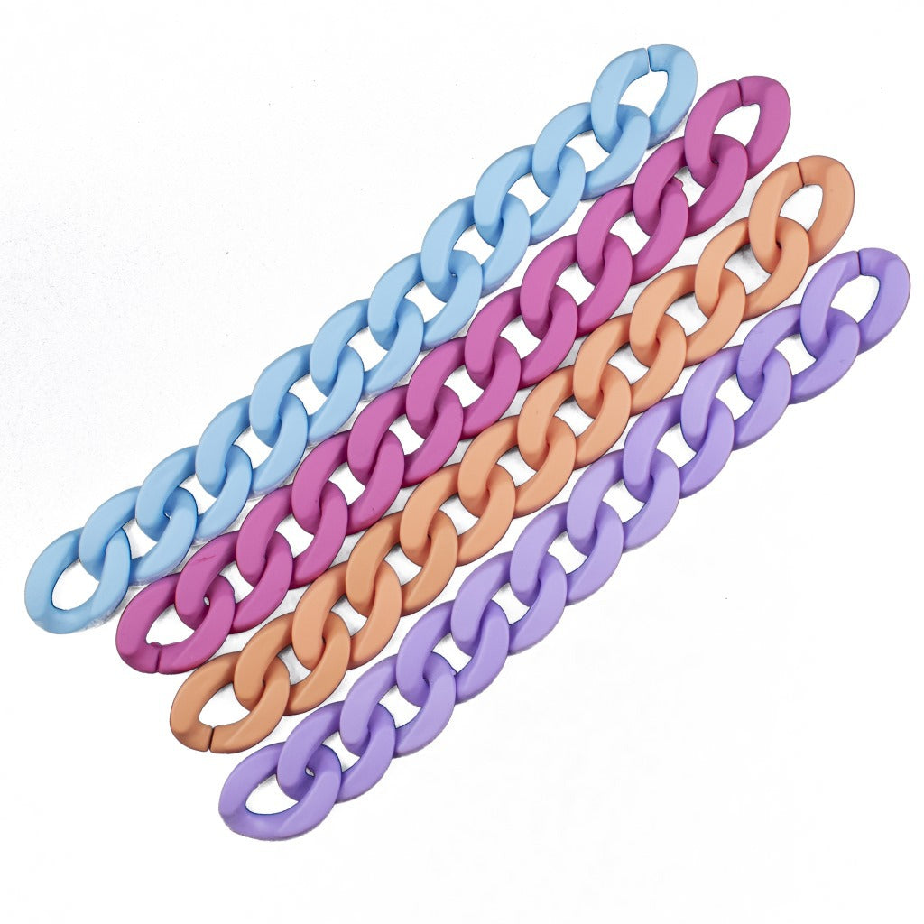 Matte Colorful Acrylic Open Chain Links 23mm 100pcs 5
