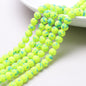 Frosted Round Glass Beads 8mm Neon Splash Pattern 100pcs 9