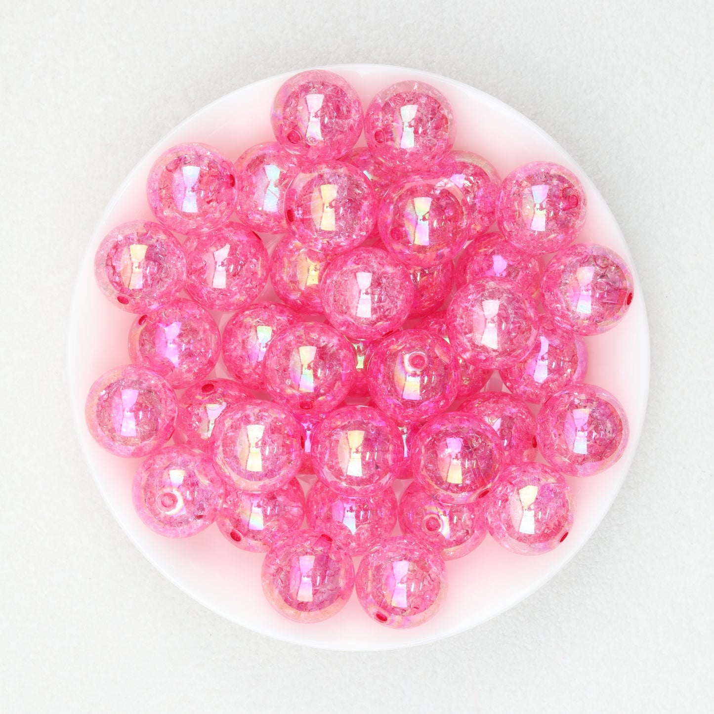 Crackle Acrylic Round Beads 16mm 20mm Assorted Candy Colors 20pcs 10