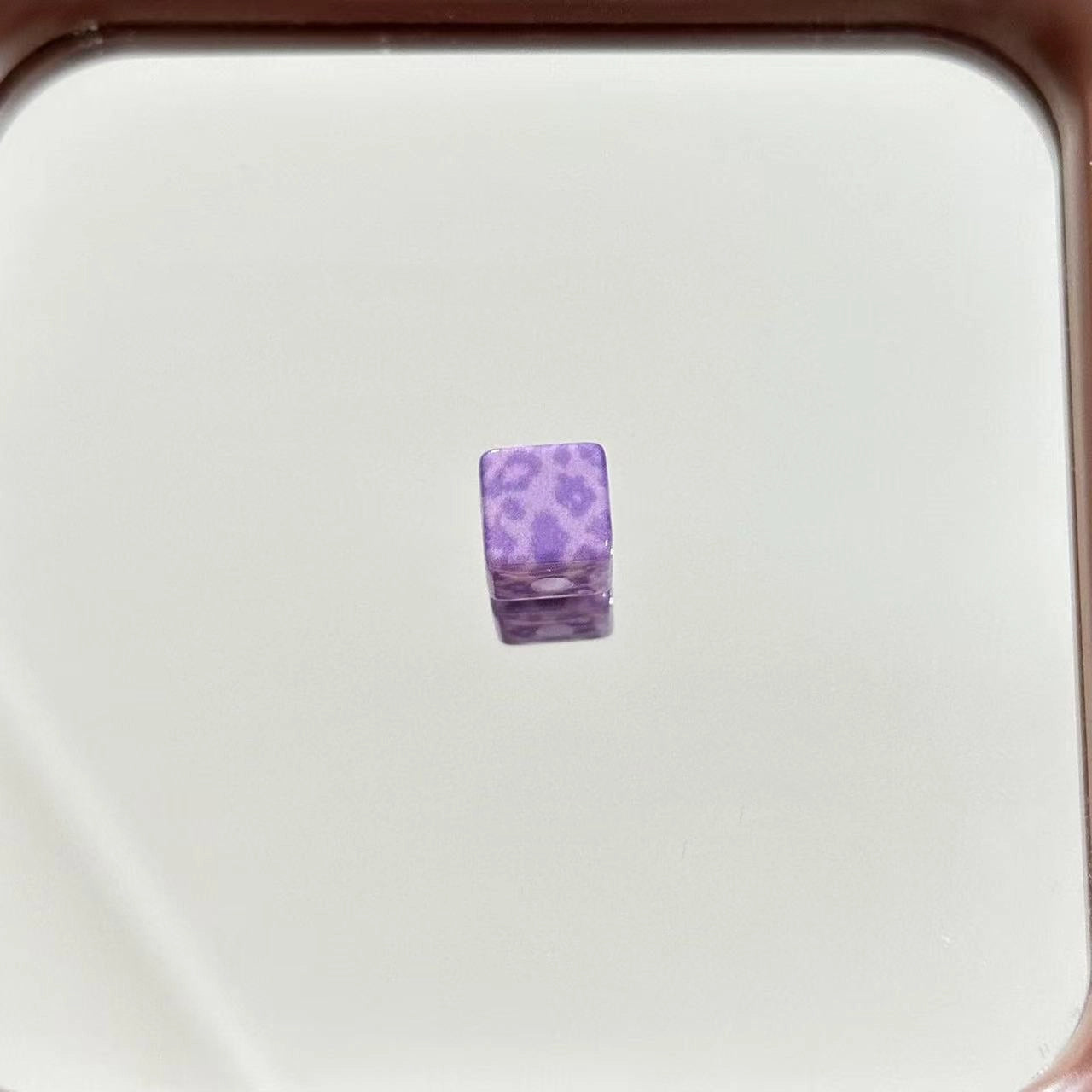 Candy Colored Leopard Print Acrylic Square Beads 10mm 20pcs 4