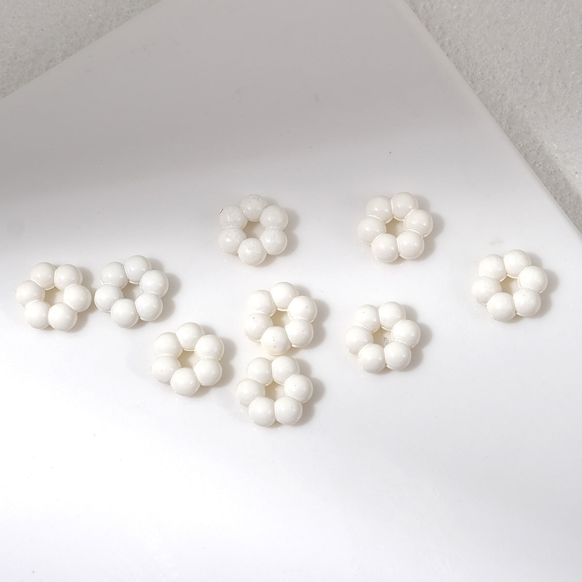 Floral Flower Shape 8mm Acrylic Spacer Beads 50pcs 6