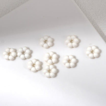Floral Flower Shape 8mm Acrylic Spacer Beads 50pcs 6