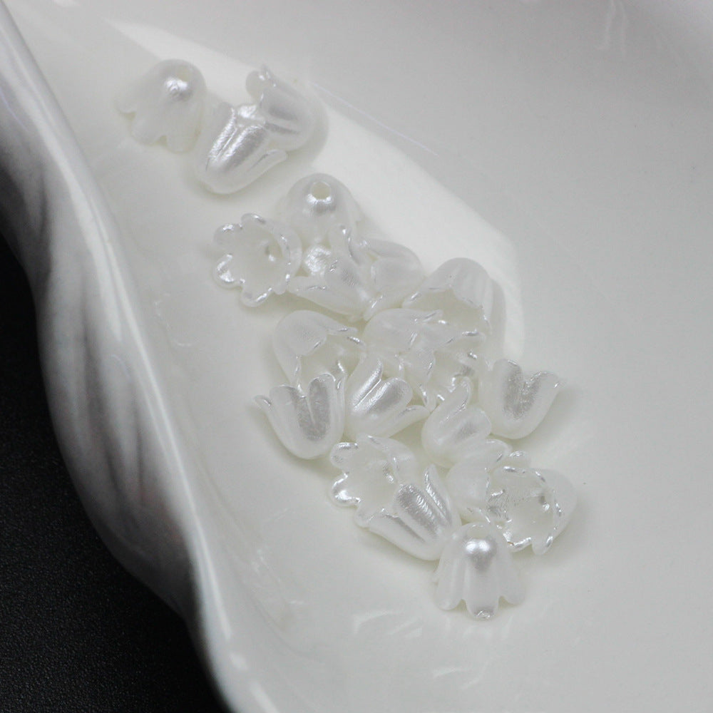 Pearl Small Bell Orchid Acrylic Beads 8*7mm Colored 100pcs 6