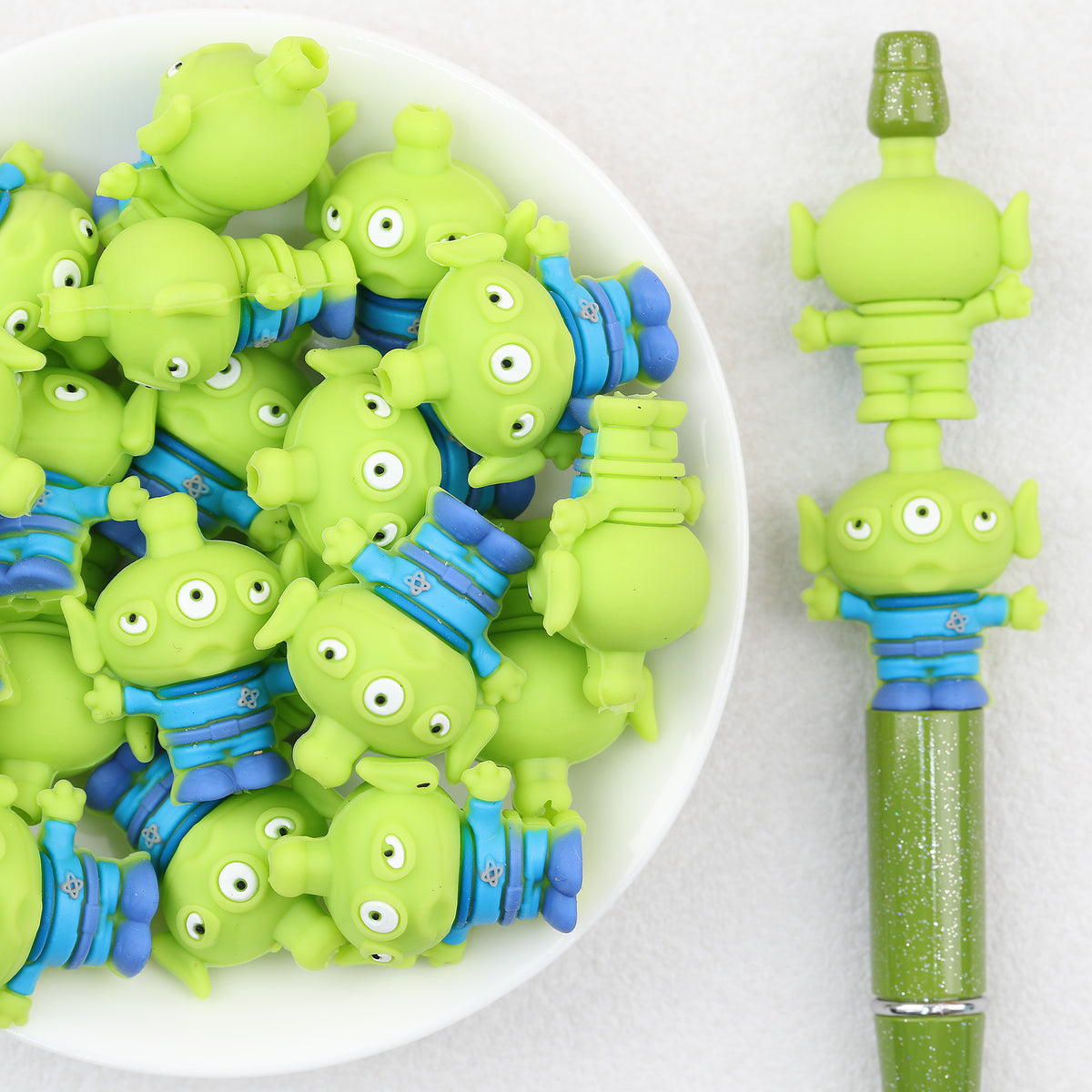 3D Toy Story Three Eyed Boy Silicone Focal Beads 20pcs 