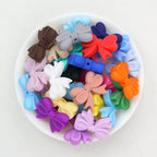 Bow Shape Silicone Beads with Vertical Hole 20pcs
