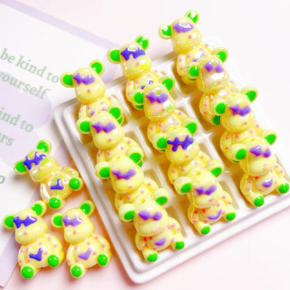 Glow Light In the Dark Little Bear Acrylic Beads 22x32mm 5pcs 5