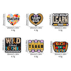 Silicone Focal Beads Teachers Day Heart Shaped Text Motifs 20pcs 11