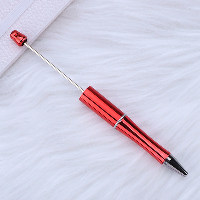 Beadable Plastic Pens Wholesale, UV Electroplated Metallic Gradient Colorful Ballpoint, 11.5mm x 145mm
