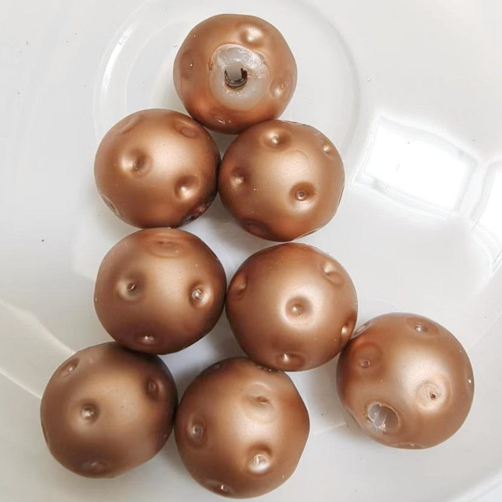 Matte Gold 20mm Golf Ball Bubblegum Beads 10pcs